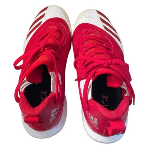 Adidas Litestrike Mens Baseball Softball Cleats Size 12 Red White - Picture 6 of 9